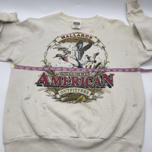 Vintage Tultex North American Outfitters Mallards Sweatshirt Sz Medium Thrashed - Picture 4 of 8